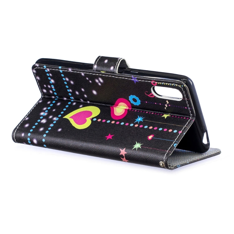 Colored Heart Pattern Horizontal Flip Leather Case for Sony Xperia L3, with Holder & Card Slots & Wallet