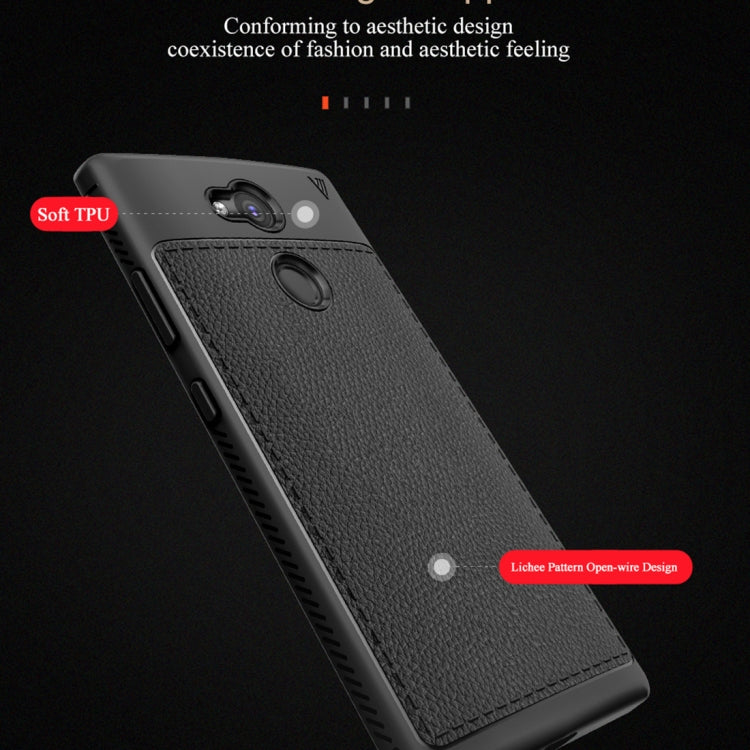 Lenuo Leshen Series for Sony Xperia L2 TPU Litchi Texture Dropproof Protective Back Cover Case