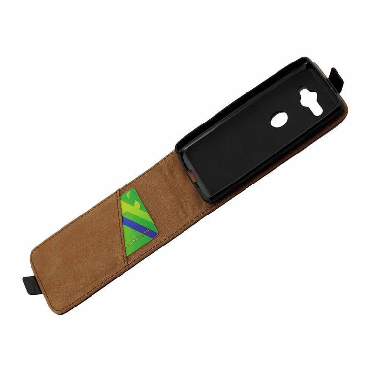 For Sony Xperia XZ2 Compact Vertical Flip Leather Protective Back Cover Case with Card Slot (Black)