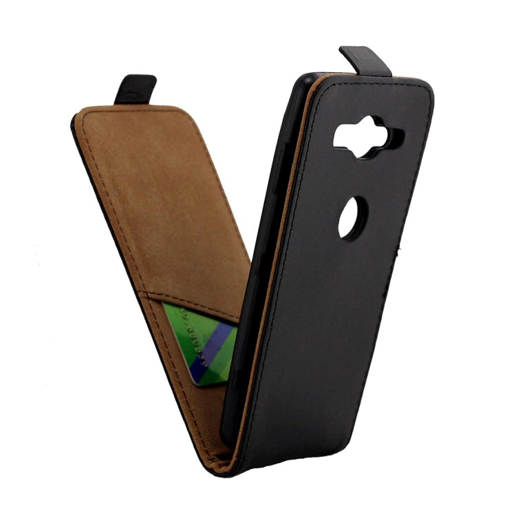 For Sony Xperia XZ2 Compact Vertical Flip Leather Protective Back Cover Case with Card Slot (Black)