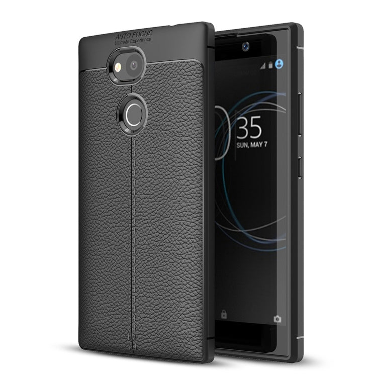 For Sony Xperia L2 Litchi Texture Soft TPU Protective Back Cover Case