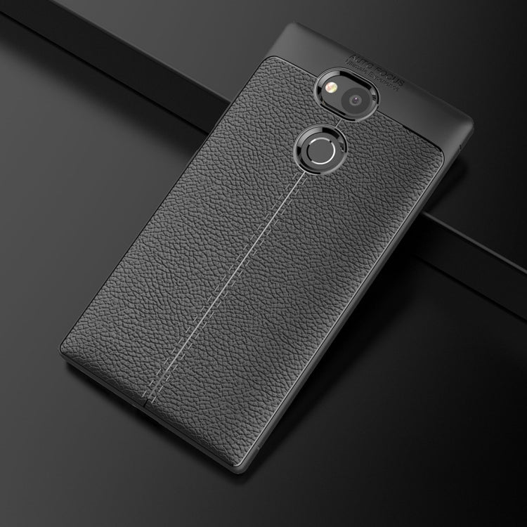 For Sony Xperia L2 Litchi Texture Soft TPU Protective Back Cover Case