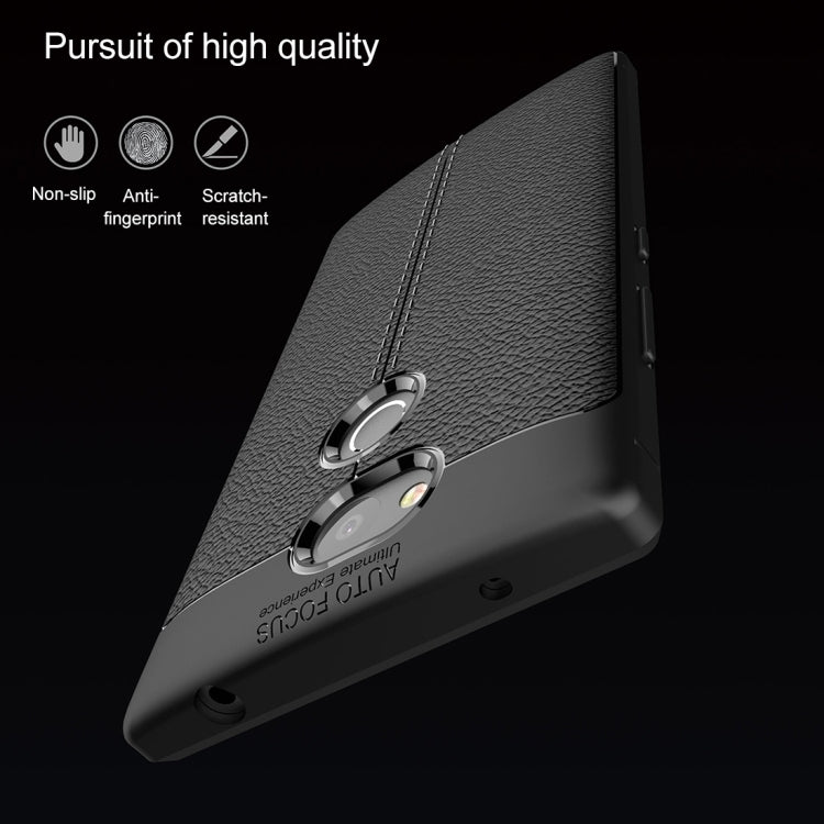 For Sony Xperia L2 Litchi Texture Soft TPU Protective Back Cover Case
