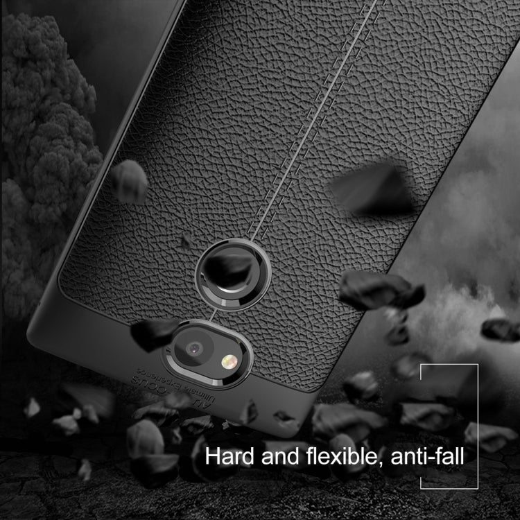 For Sony Xperia L2 Litchi Texture Soft TPU Protective Back Cover Case