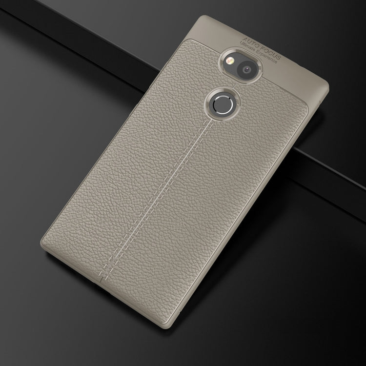 For Sony Xperia L2 Litchi Texture Soft TPU Protective Back Cover Case