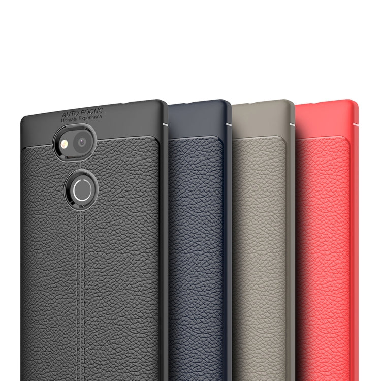For Sony Xperia L2 Litchi Texture Soft TPU Protective Back Cover Case