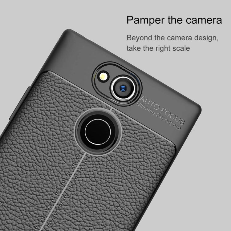 For Sony Xperia XA2 Litchi Texture Soft TPU Protective Back Cover Case