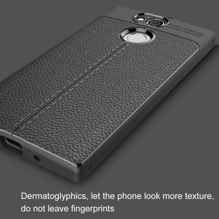 For Sony Xperia XA2 Litchi Texture Soft TPU Protective Back Cover Case
