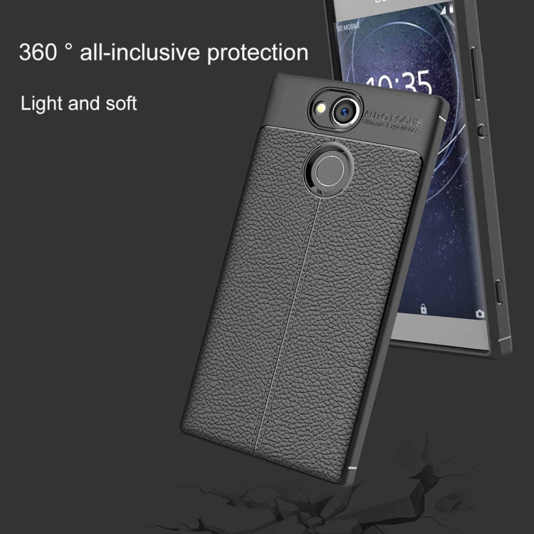 For Sony Xperia XA2 Litchi Texture Soft TPU Protective Back Cover Case