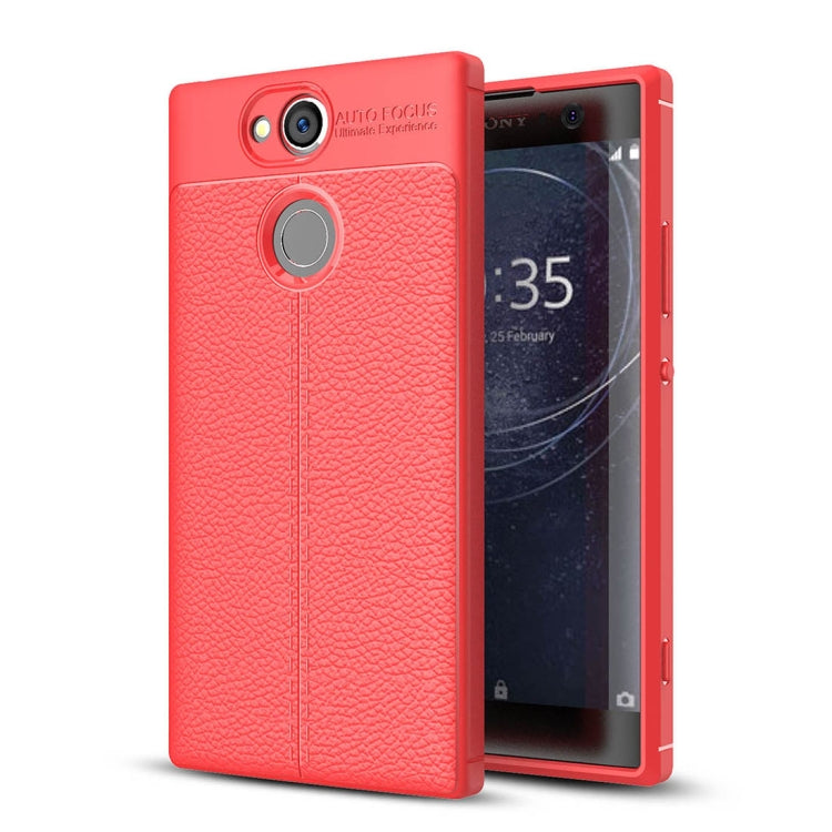 For Sony Xperia XA2 Litchi Texture Soft TPU Protective Back Cover Case