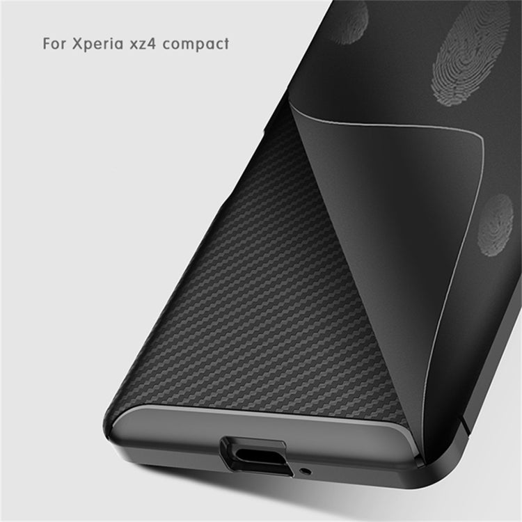 Carbon Fiber Texture Shockproof TPU Case for Sony Xperia XZ4 Compact