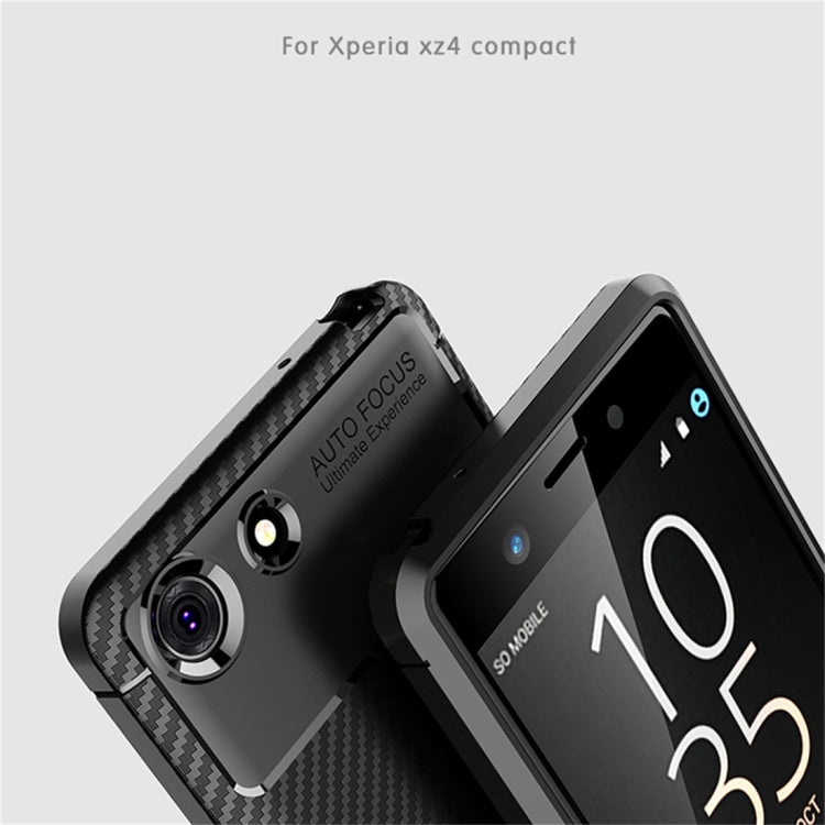 Carbon Fiber Texture Shockproof TPU Case for Sony Xperia XZ4 Compact