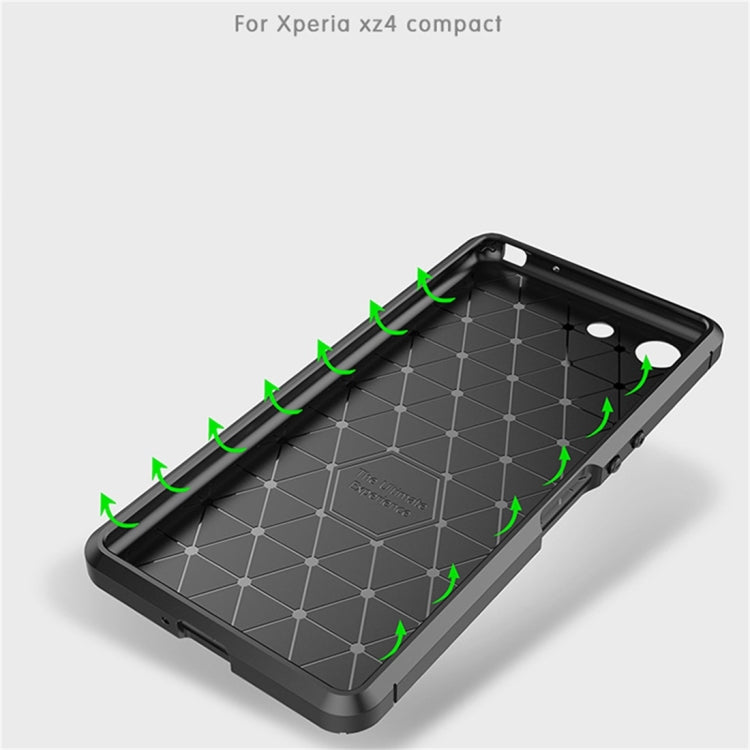 Carbon Fiber Texture Shockproof TPU Case for Sony Xperia XZ4 Compact