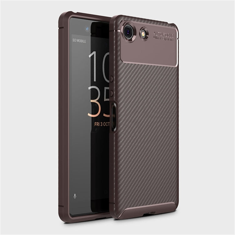 Carbon Fiber Texture Shockproof TPU Case for Sony Xperia XZ4 Compact