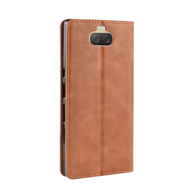 Magnetic Buckle Retro Texture Horizontal Flip Leather Case for Sony Xperia 10 Plus, with Holder & Card Slots & Wallet