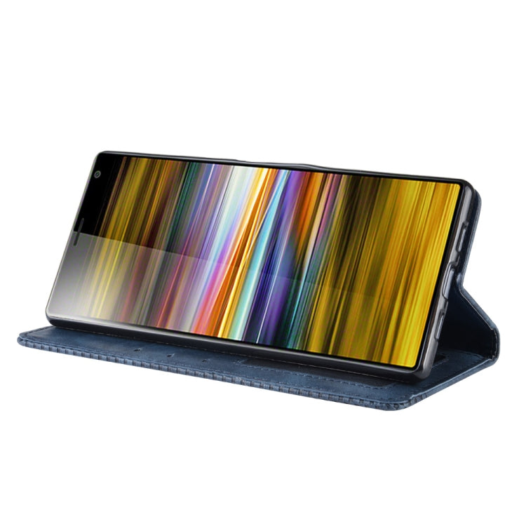 Magnetic Buckle Retro Texture Horizontal Flip Leather Case for Sony Xperia 10, with Holder & Card Slots & Wallet