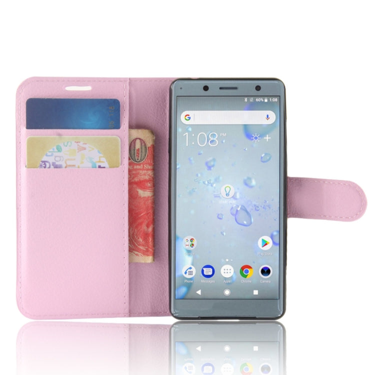 For Sony Xperia XZ2 Compact PU + TPU Litchi Texture Horizontal Flip Leather Case with Wallet & Holder & Card Slots