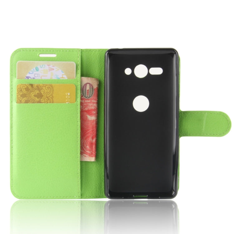 For Sony Xperia XZ2 Compact PU + TPU Litchi Texture Horizontal Flip Leather Case with Wallet & Holder & Card Slots