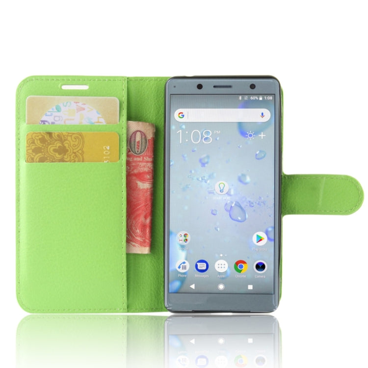 For Sony Xperia XZ2 Compact PU + TPU Litchi Texture Horizontal Flip Leather Case with Wallet & Holder & Card Slots