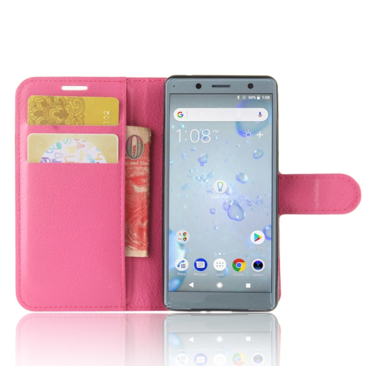 For Sony Xperia XZ2 Compact PU + TPU Litchi Texture Horizontal Flip Leather Case with Wallet & Holder & Card Slots