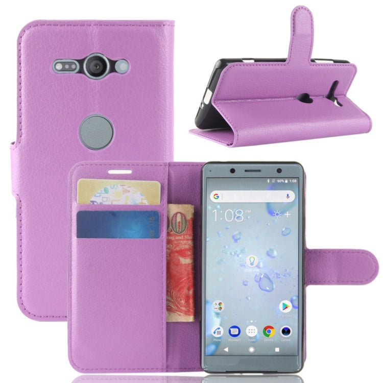 For Sony Xperia XZ2 Compact PU + TPU Litchi Texture Horizontal Flip Leather Case with Wallet & Holder & Card Slots