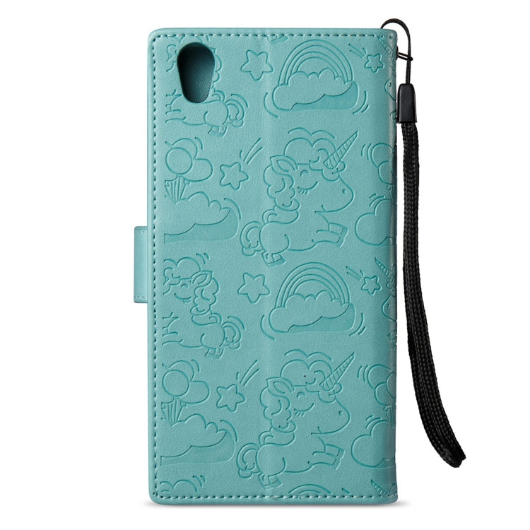 For Sony Xperia L1 Pressed Horse Cloud Print Horizontal Flip Leather Case with Holder & Card Slots & Wallet & Lanyard