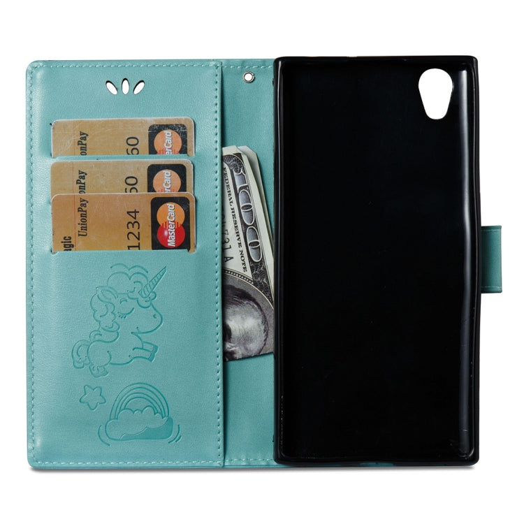 For Sony Xperia L1 Pressed Horse Cloud Print Horizontal Flip Leather Case with Holder & Card Slots & Wallet & Lanyard