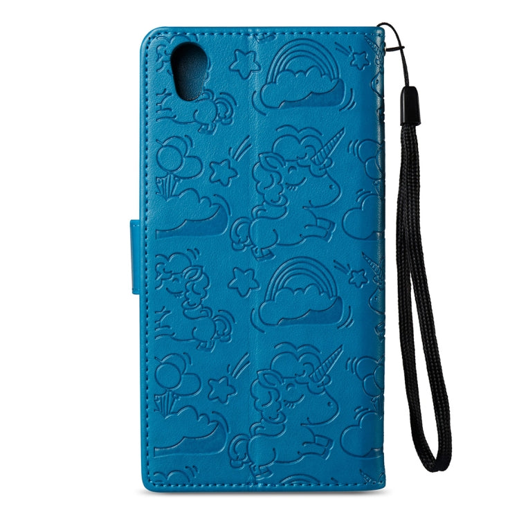 For Sony Xperia L1 Pressed Horse Cloud Print Horizontal Flip Leather Case with Holder & Card Slots & Wallet & Lanyard
