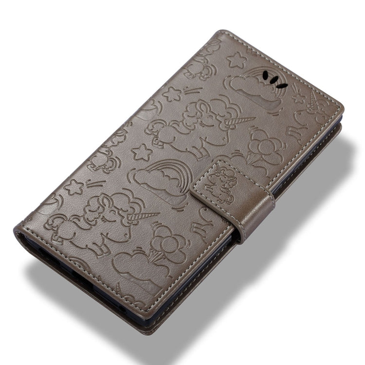 For Sony Xperia L1 Pressed Horse Cloud Print Horizontal Flip Leather Case with Holder & Card Slots & Wallet & Lanyard
