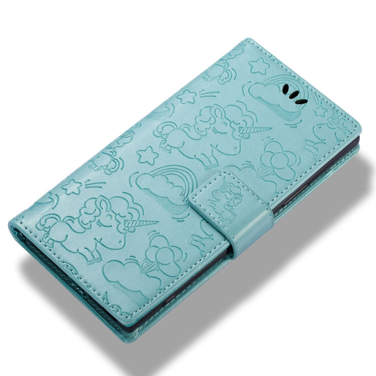 For Sony Xperia XA1 Pressed Horse Cloud Print Horizontal Flip Leather Case with Holder & Card Slots & Wallet & Lanyard