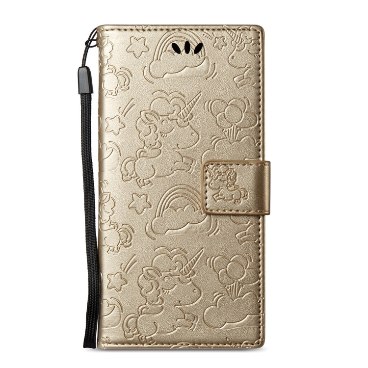 For Sony Xperia XA1 Pressed Horse Cloud Print Horizontal Flip Leather Case with Holder & Card Slots & Wallet & Lanyard