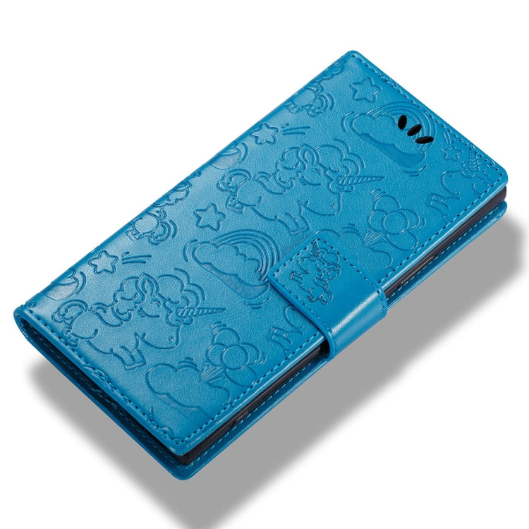 For Sony Xperia XA1 Pressed Horse Cloud Print Horizontal Flip Leather Case with Holder & Card Slots & Wallet & Lanyard