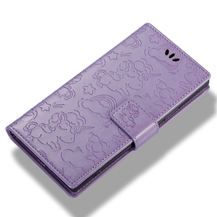 For Sony Xperia XA1 Pressed Horse Cloud Print Horizontal Flip Leather Case with Holder & Card Slots & Wallet & Lanyard