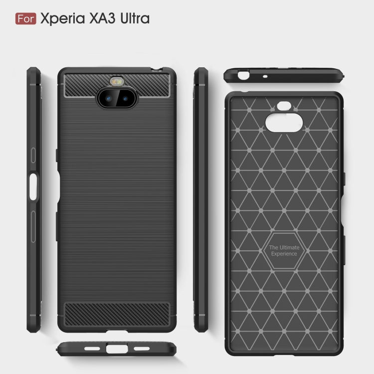 Brushed Texture Carbon Fiber Soft TPU Case for Sony Xperia 10 Plus