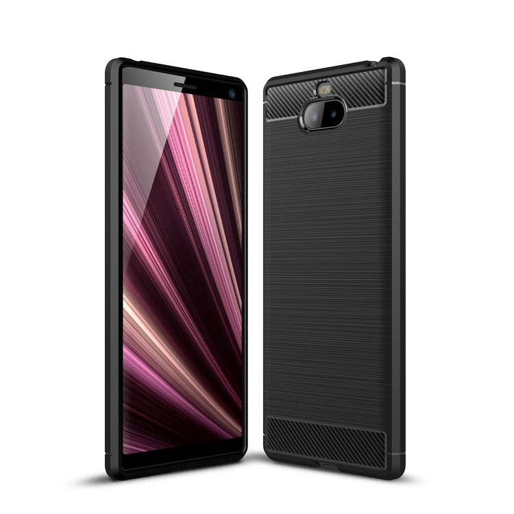 Brushed Texture Carbon Fiber Soft TPU Case for Sony Xperia 10