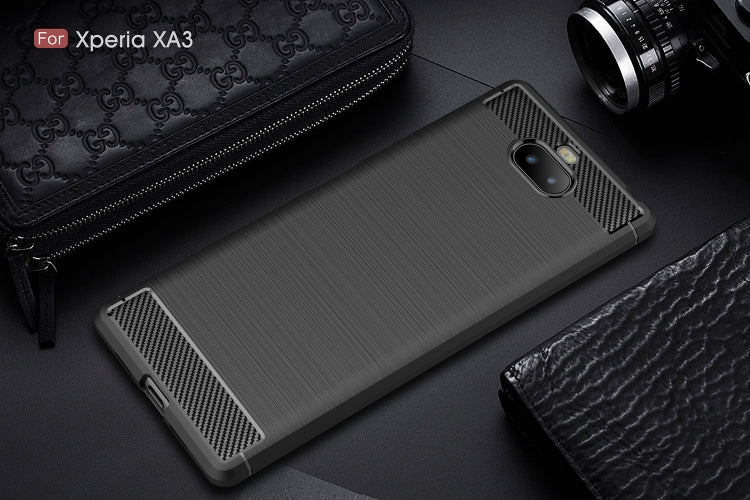 Brushed Texture Carbon Fiber Soft TPU Case for Sony Xperia 10