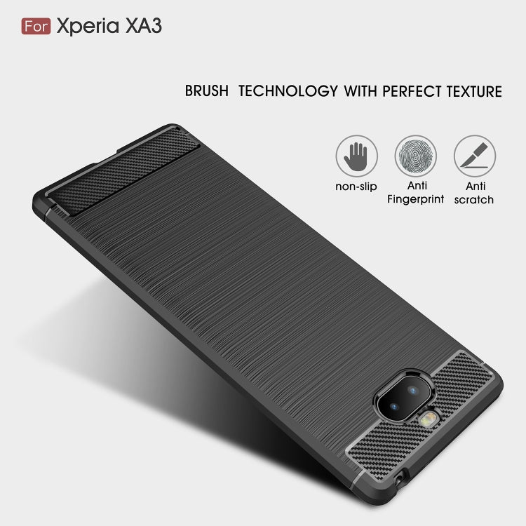 Brushed Texture Carbon Fiber Soft TPU Case for Sony Xperia 10