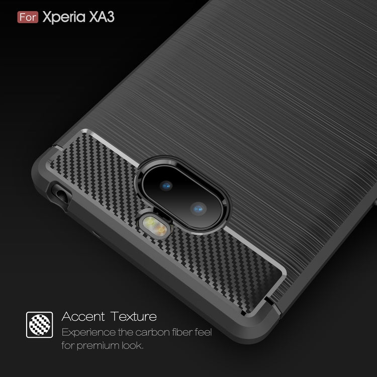 Brushed Texture Carbon Fiber Soft TPU Case for Sony Xperia 10