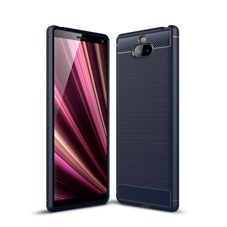 Brushed Texture Carbon Fiber Soft TPU Case for Sony Xperia 10