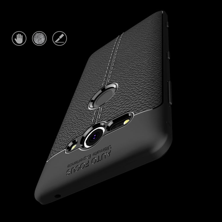 For Sony Xperia XZ2 Compact Litchi Texture Soft TPU Protective Back Cover Case