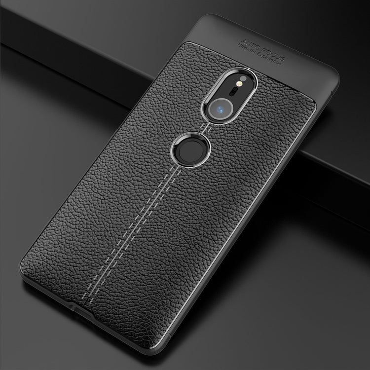 For Sony Xperia XZ2 Litchi Texture Soft TPU Protective Back Cover Case