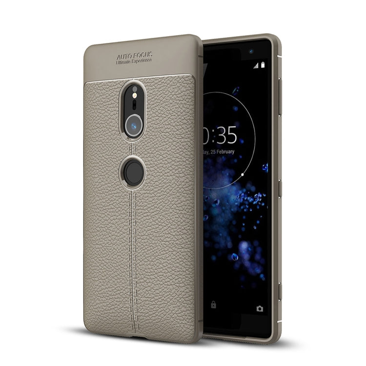 For Sony Xperia XZ2 Litchi Texture Soft TPU Protective Back Cover Case