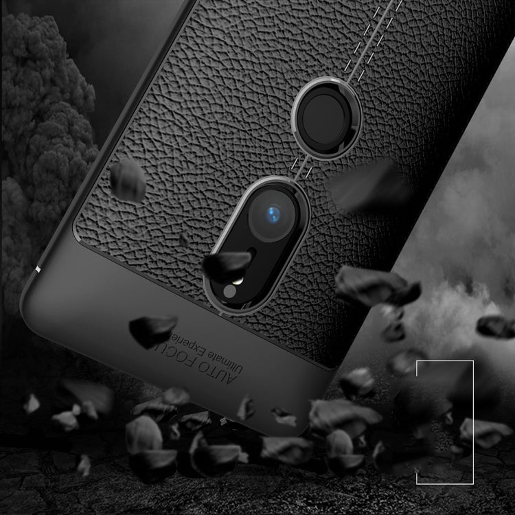 For Sony Xperia XZ2 Litchi Texture Soft TPU Protective Back Cover Case