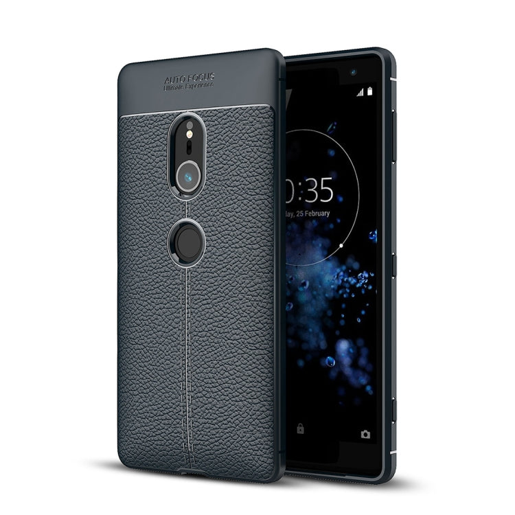 For Sony Xperia XZ2 Litchi Texture Soft TPU Protective Back Cover Case