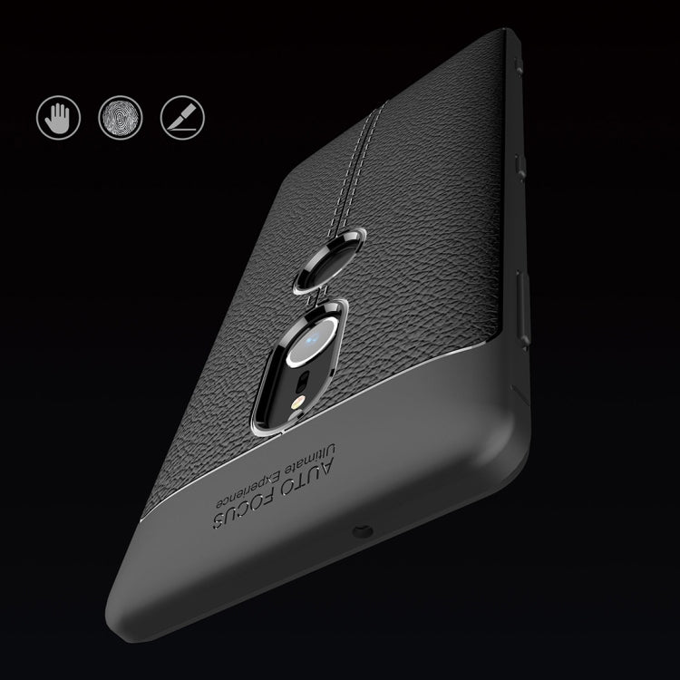 For Sony Xperia XZ2 Litchi Texture Soft TPU Protective Back Cover Case