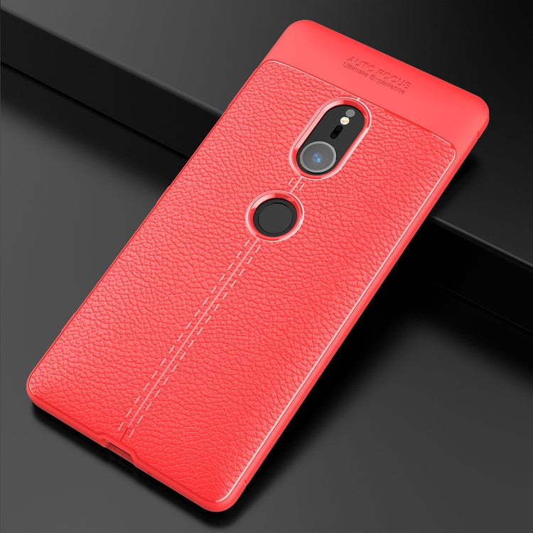 For Sony Xperia XZ2 Litchi Texture Soft TPU Protective Back Cover Case