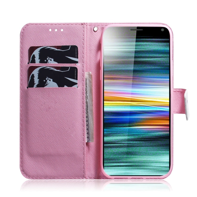 Magnolia Flower Pattern Coloured Drawing Horizontal Flip Leather Case for Sony Xperia 10, with Holder & Card Slots & Wallet