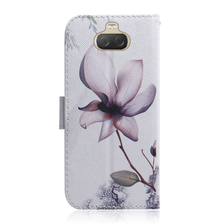 Magnolia Flower Pattern Coloured Drawing Horizontal Flip Leather Case for Sony Xperia 10 Plus, with Holder & Card Slots & Wallet