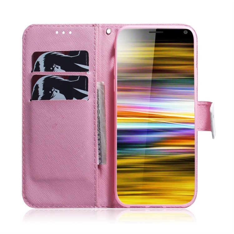 Magnolia Flower Pattern Coloured Drawing Horizontal Flip Leather Case for Sony Xperia 10 Plus, with Holder & Card Slots & Wallet