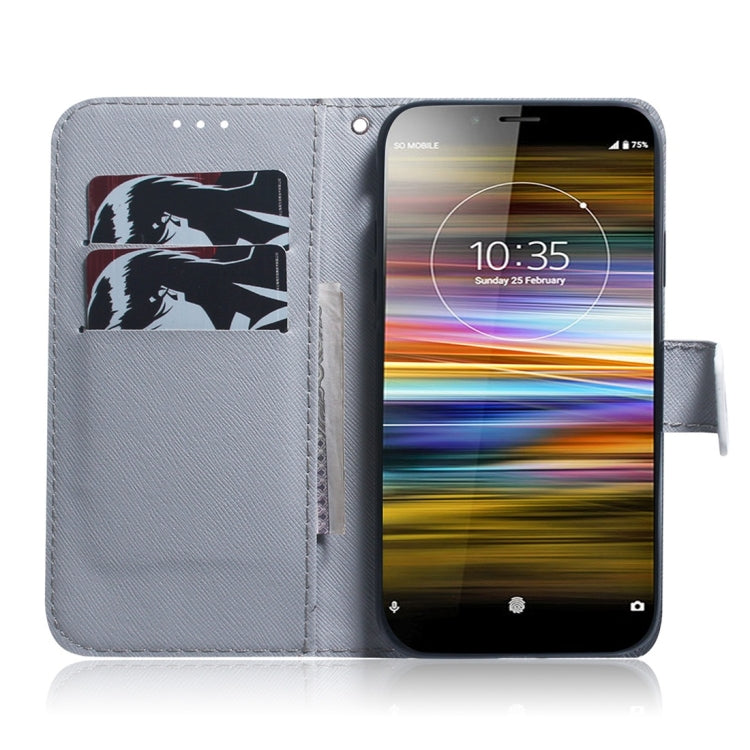 Apricot Flower Pattern Coloured Drawing Horizontal Flip Leather Case for Sony Xperia L3, with Holder & Card Slots & Wallet